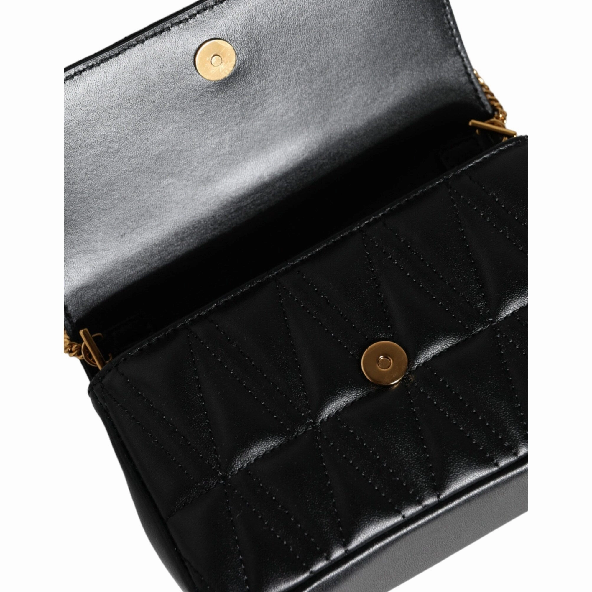 Versace Black Mini Nappa Leather Crossbody Shoulder Women's Bag