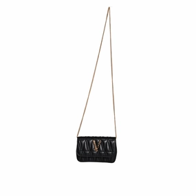 Versace Black Mini Nappa Leather Crossbody Shoulder Women's Bag