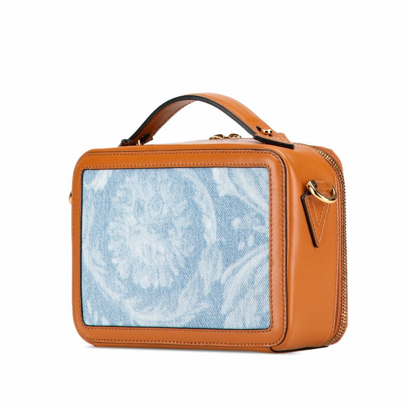 Versace Denim Leather Box Handbag 2WAY