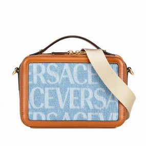 Versace Denim Leather Box Handbag 2WAY