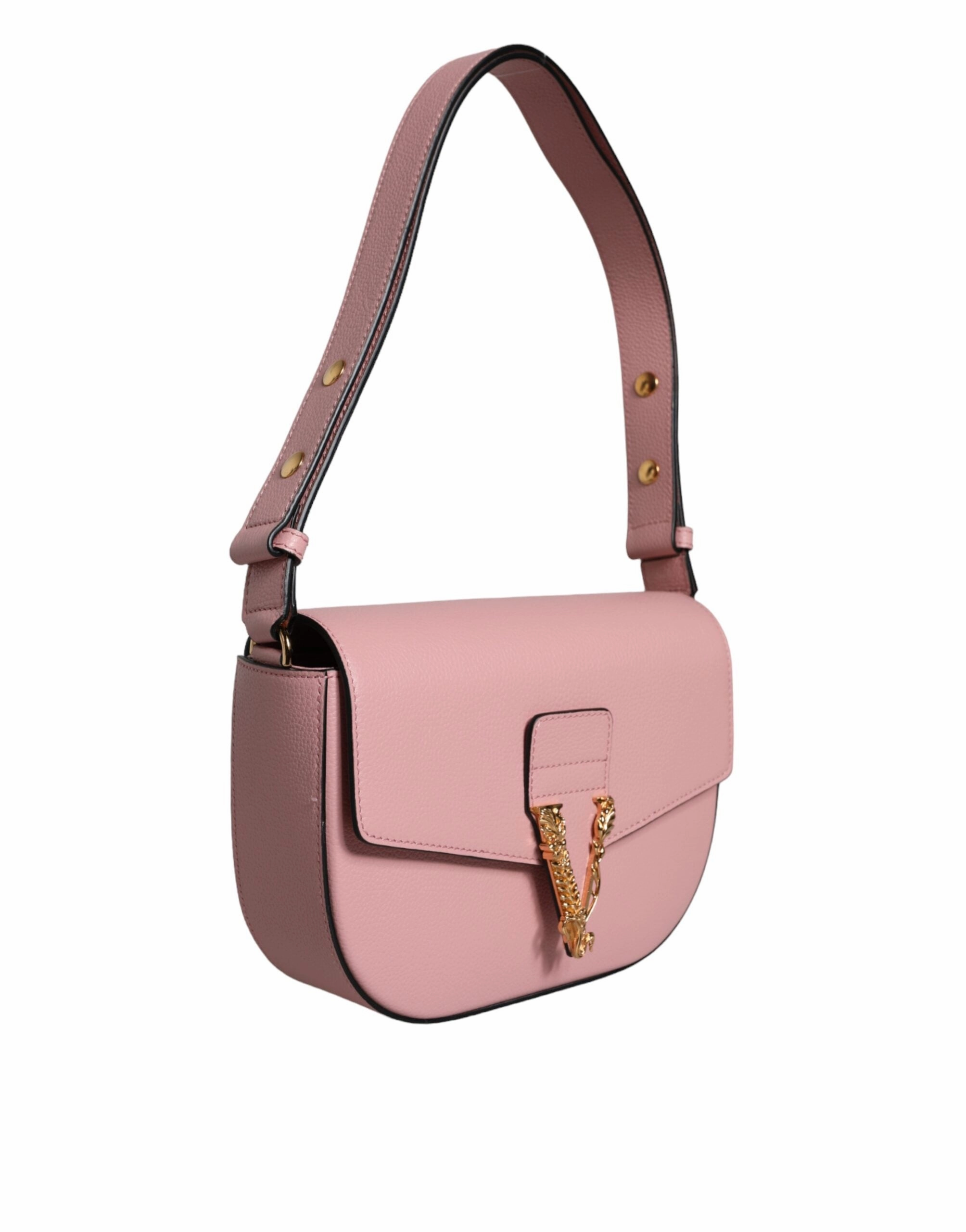 Versace  Grainy Calf Leather Logo Crossbody Shoulder Women's Bag
