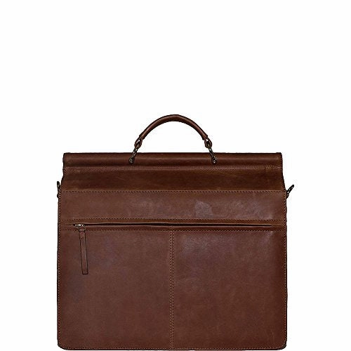 Vicenzo Leather Rushmore Full Grain Leather Briefcase (Brown)