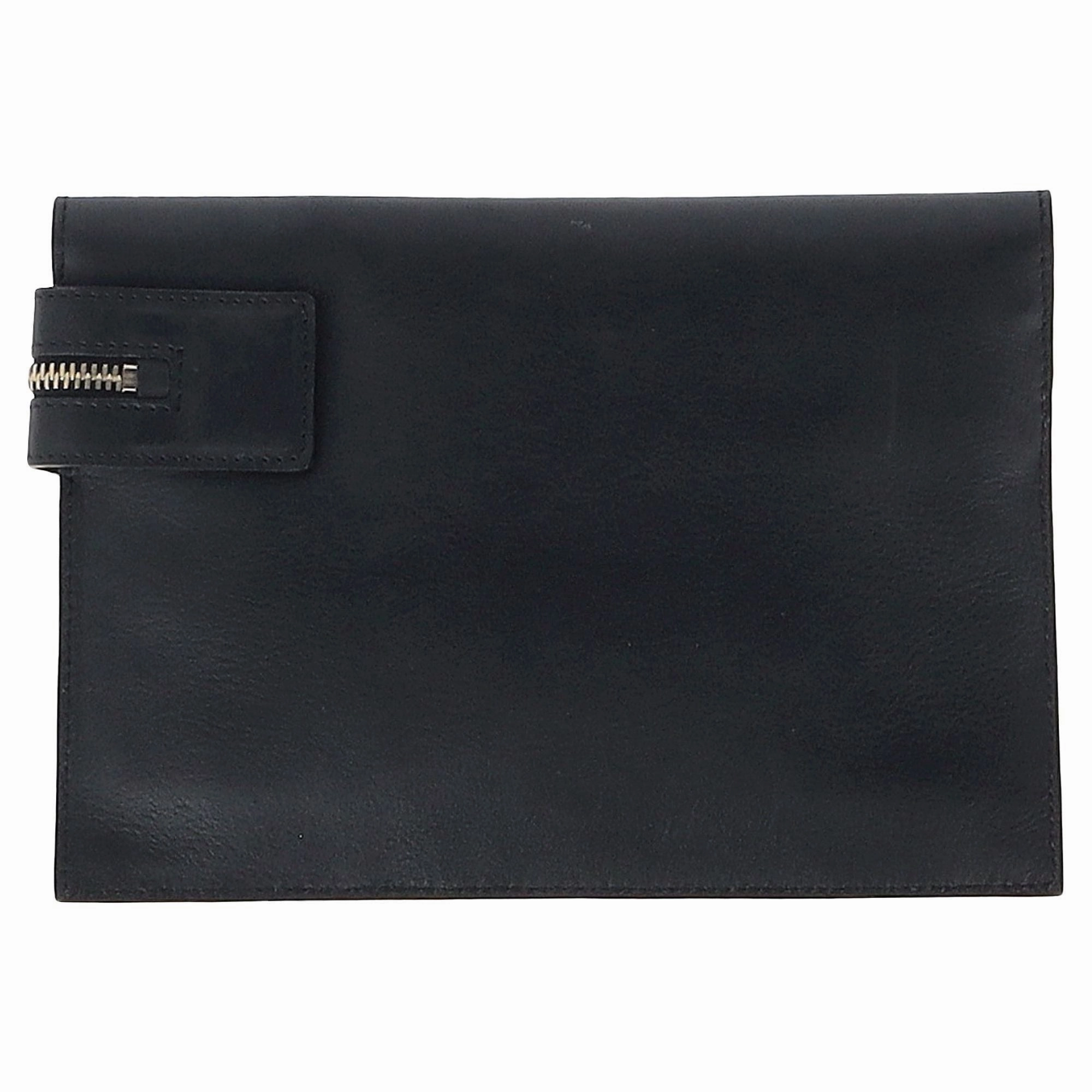 Victoria Beckham Zipped Clutch Bag in Black and White Leather