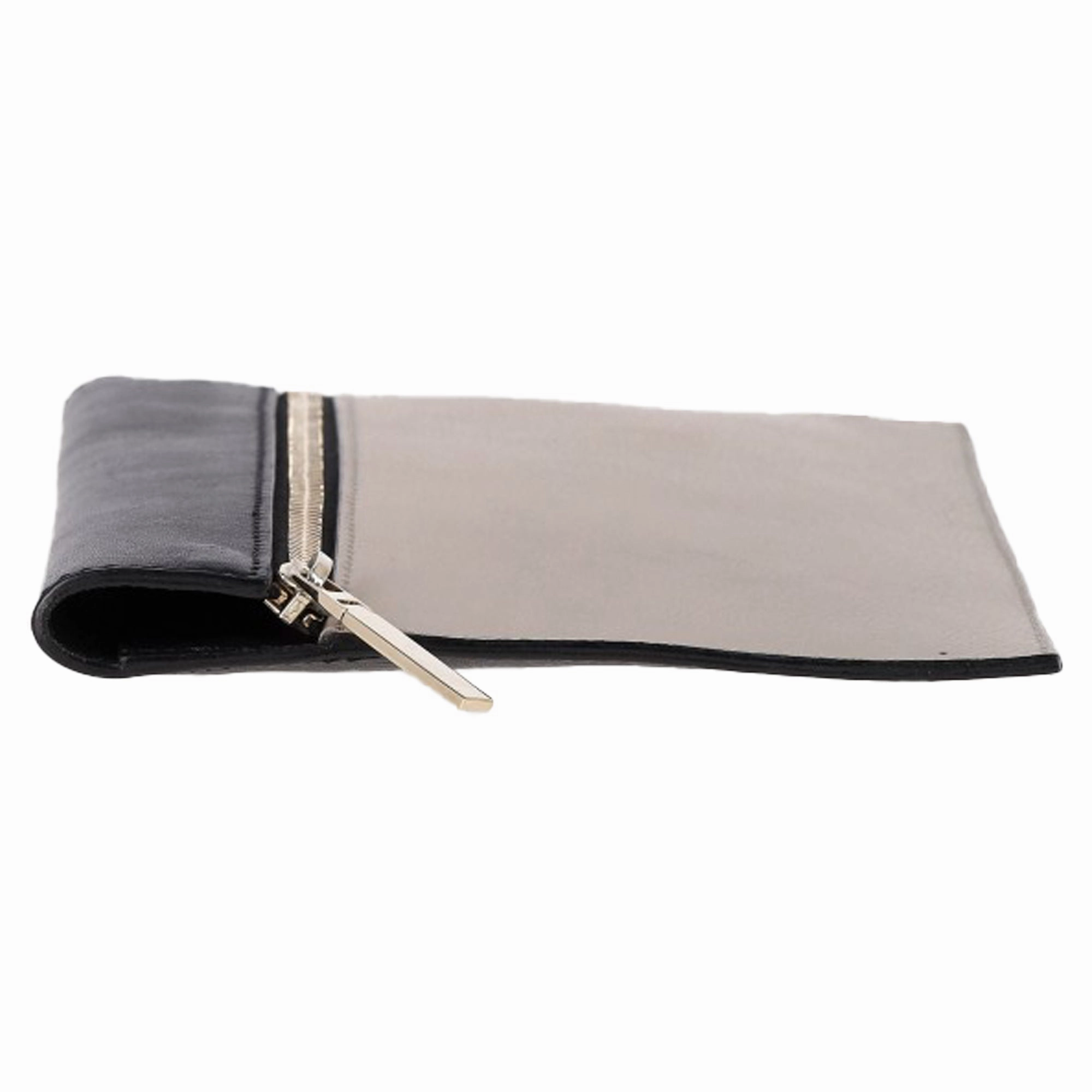Victoria Beckham Zipped Clutch Bag in Black and White Leather