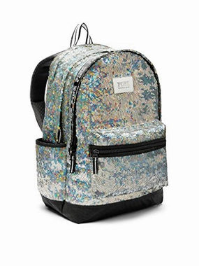 Victoria'S Secret Pink Campus Backpack Sequined Iridescent Sequins