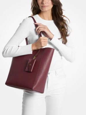 Vincent Large Saffiano Leather Tote Bag With Card Case