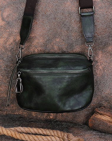 Vintage Black Gray Leather Womens Saddle Shoulder Bag Small Saddle Crossbody Purse for Ladies