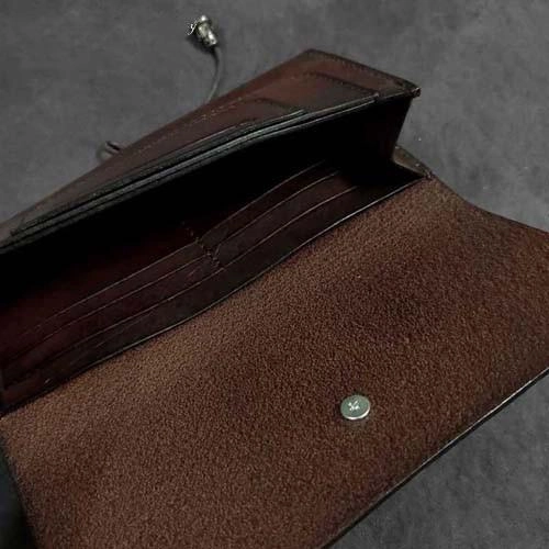 Vintage Brown Leather Men's Bifold Long Wallet Black Flip Long Wallet Clutch For Men