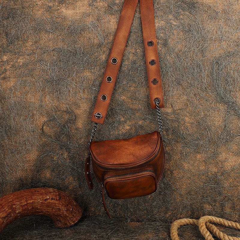 Vintage Green Leather Womens Saddle Shoulder Bag Saddle Crossbody Purse for Women