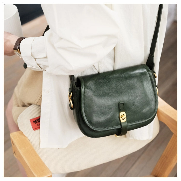Vintage Green Womens Shoulder Bag Crossbody Saddle Bag Crossbody Purse for Ladies