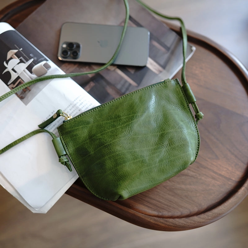 Vintage Green Womens Small Shoulder Bag Small Side Bag Crossbody Purse for Ladies