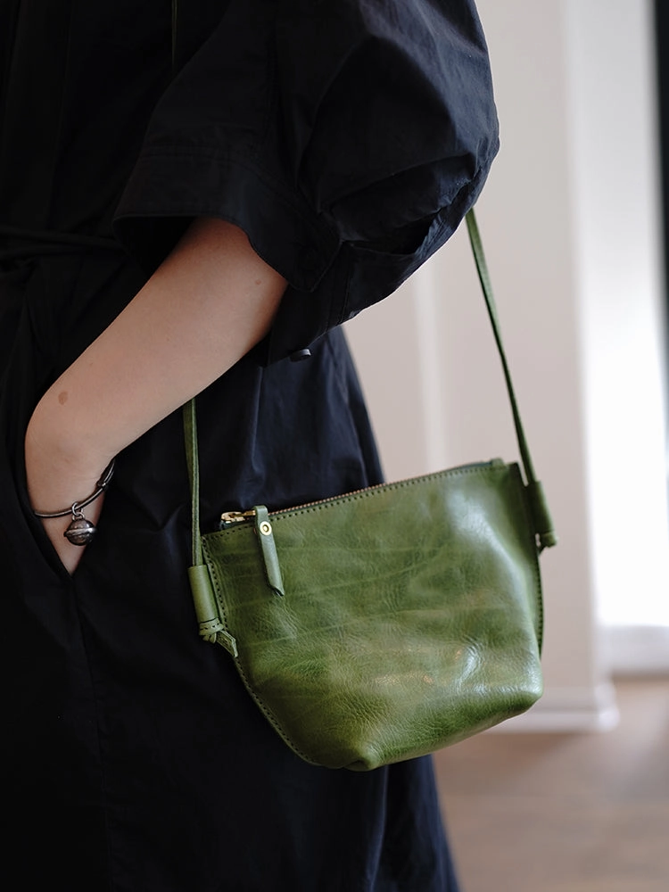 Vintage Green Womens Small Shoulder Bag Small Side Bag Crossbody Purse for Ladies