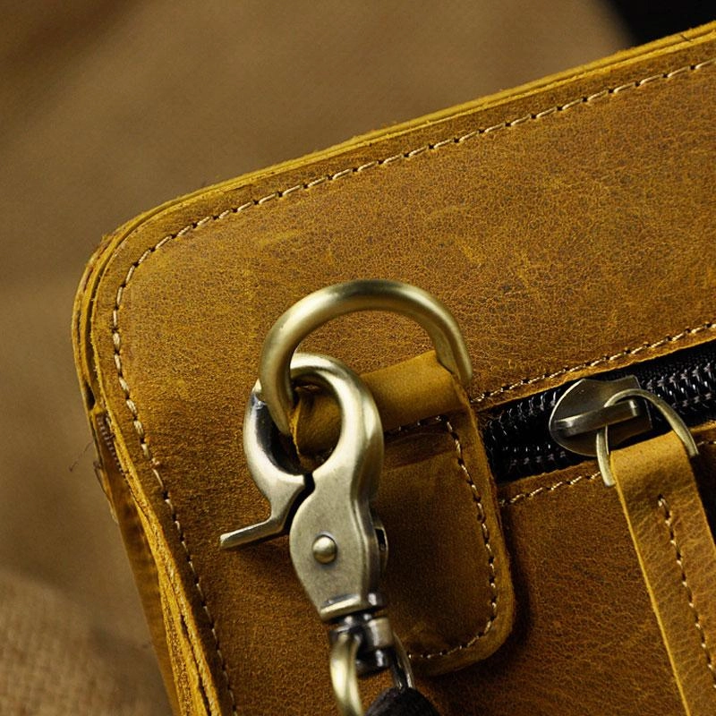 Vintage Large Leather Mens Wristlet Bag Wristlet Wallet Side Bag Clutch Wallet for Men