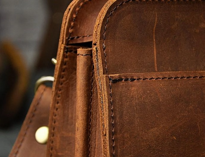 Vintage Large Leather Mens Wristlet Bag Wristlet Wallet Side Bag Clutch Wallet for Men