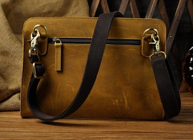 Vintage Large Leather Mens Wristlet Bag Wristlet Wallet Side Bag Clutch Wallet for Men