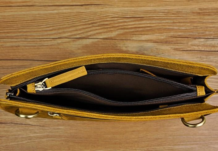 Vintage Large Leather Mens Wristlet Bag Wristlet Wallet Side Bag Clutch Wallet for Men