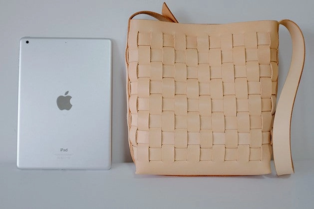 Vintage Leather Beige Braided Womens Crossbody Purse Shoulder Bag for Women
