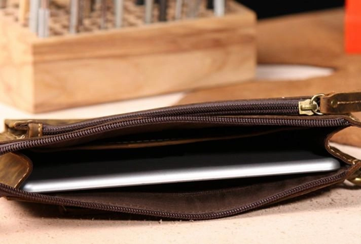 Vintage Leather Mens Zipper Wristlet Wallet Clutch Wallets for Men