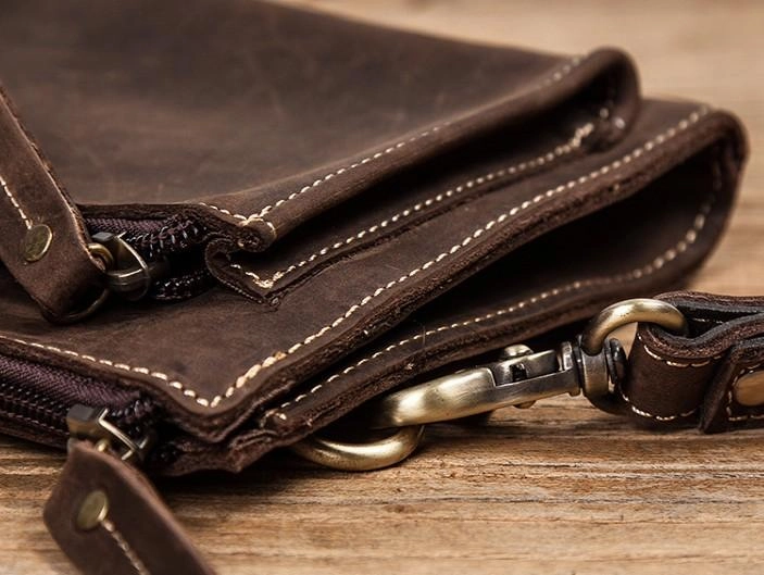 Vintage Leather Mens Zipper Wristlet Wallet Clutch Wallets for Men