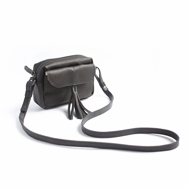 Vintage LEATHER WOMEN Tassels Crossbody Purses Small SHOULDER BAG FOR WOMEN