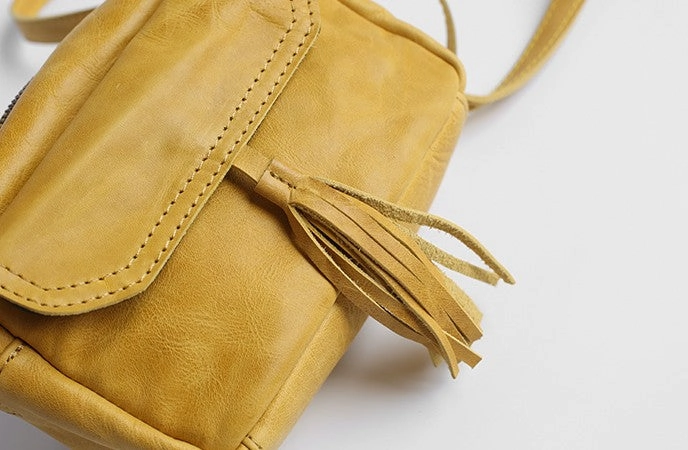 Vintage LEATHER WOMEN Tassels Crossbody Purses Small SHOULDER BAG FOR WOMEN