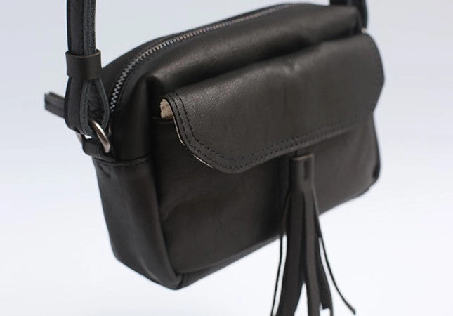 Vintage LEATHER WOMEN Tassels Crossbody Purses Small SHOULDER BAG FOR WOMEN