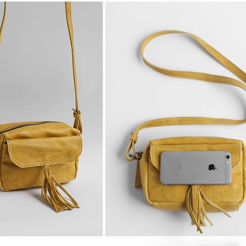 Vintage LEATHER WOMEN Tassels Crossbody Purses Small SHOULDER BAG FOR WOMEN