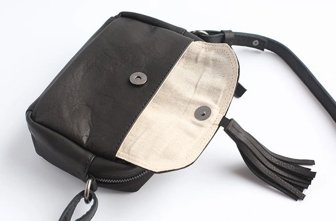 Vintage LEATHER WOMEN Tassels Crossbody Purses Small SHOULDER BAG FOR WOMEN