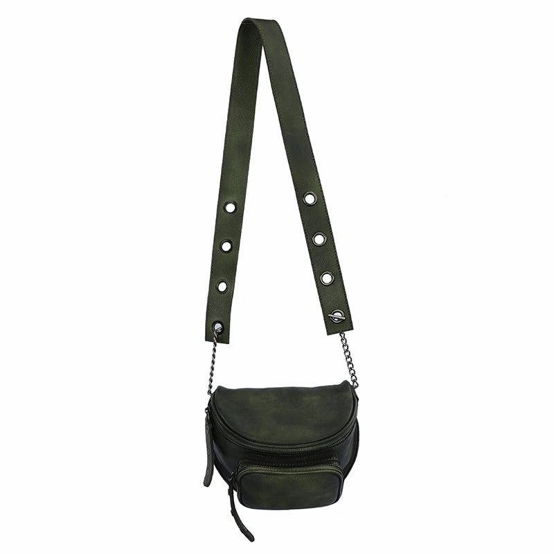 Vintage Leather Womens Saddle Shoulder Bag Saddle Crossbody Purse for Women