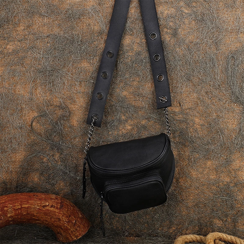 Vintage Leather Womens Saddle Shoulder Bag Saddle Crossbody Purse for Women