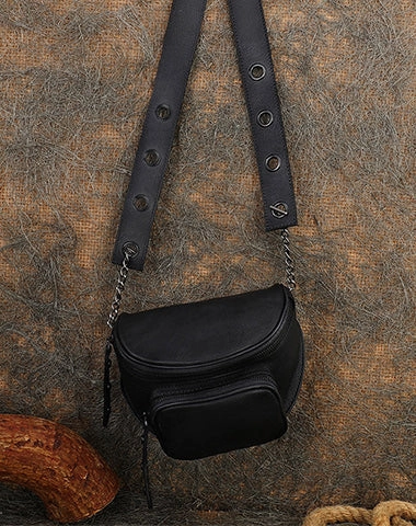 Vintage Leather Womens Saddle Shoulder Bag Saddle Crossbody Purse for Women
