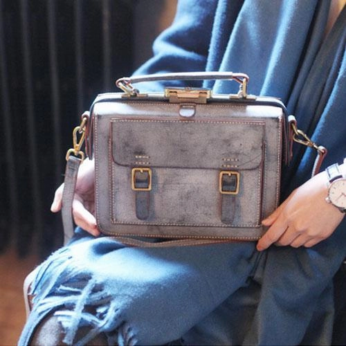 Vintage Pink Leather Satchel Handbag Women's Satchel Shoulder Bag Crossbody Satchel Purse