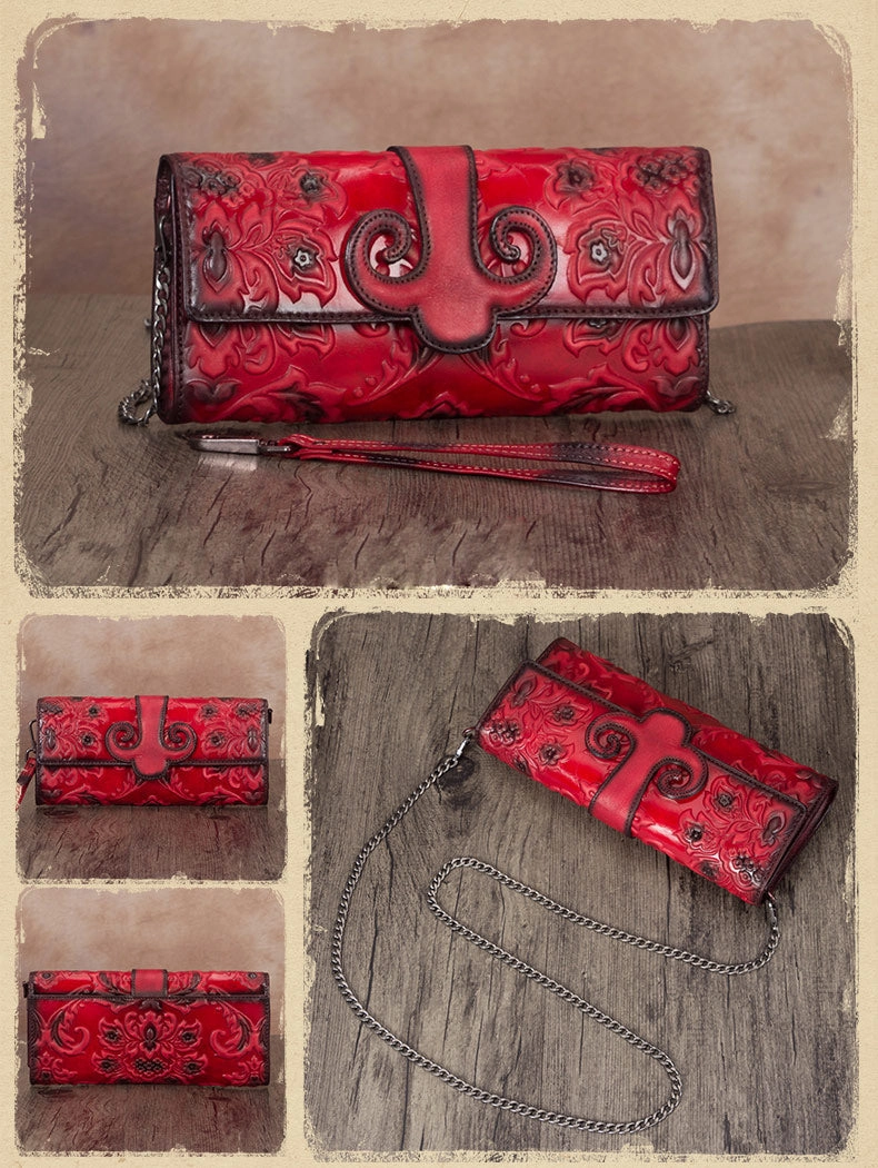 Vintage Sunflowers Tan Leather Wristlet Wallet Womens Floral Shoulder Wallet Purse Zip Crossbody Purse Chain Shoulder Bag for Women
