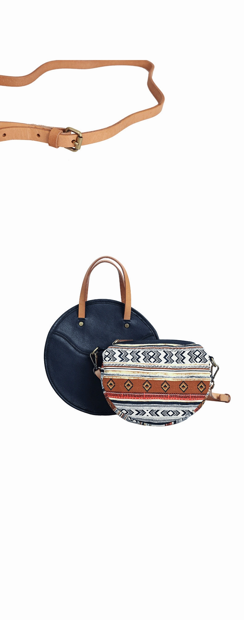 Vintage Womens Blue Leather Round Handbag Purses Green Round Shoulder Bag Crossbody Purse for Women