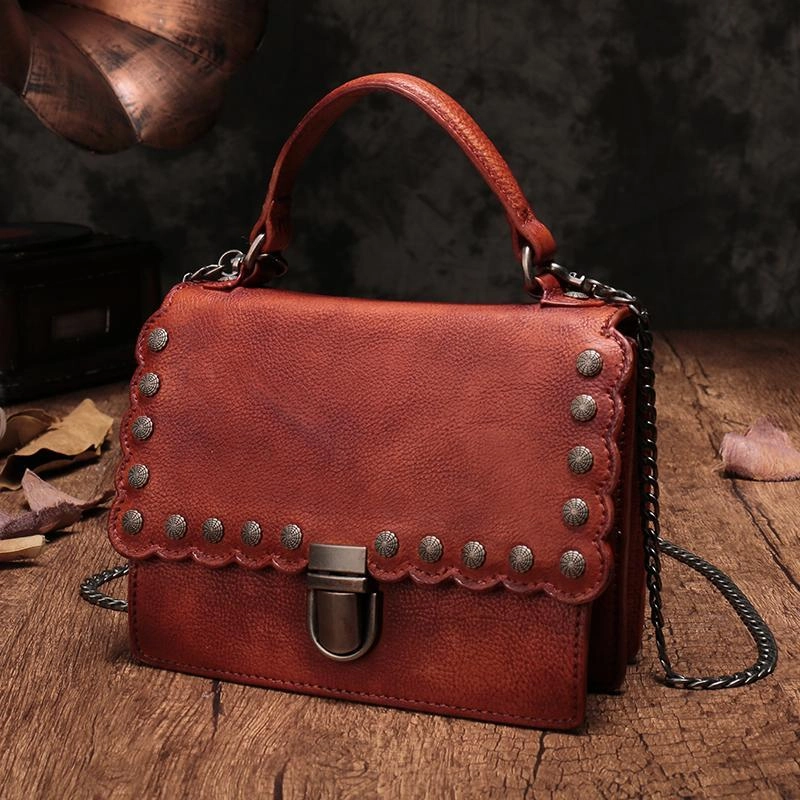Vintage Womens Leather Handbags Purse Green Satchel Handbags Shoulder Crossbody Bags for Ladies