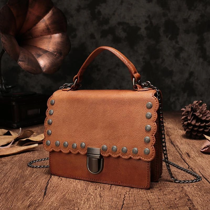 Vintage Womens Leather Handbags Purse Green Satchel Handbags Shoulder Crossbody Bags for Ladies