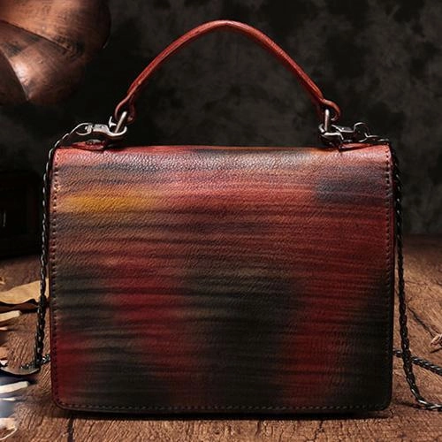 Vintage Womens Leather Handbags Purse Green Satchel Handbags Shoulder Crossbody Bags for Ladies