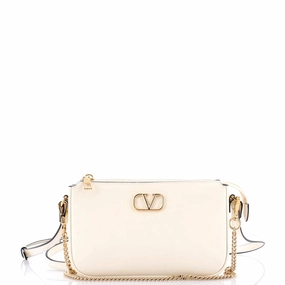 VLogo Zip Around Chain Crossbody Bag Leather