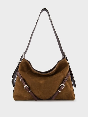 Voyou Medium Suede Shoulder Bag