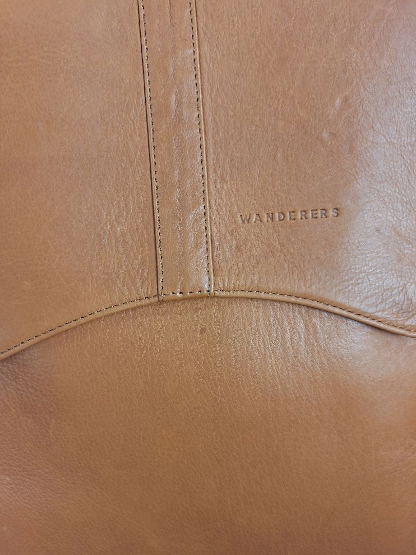 Wanderers Tan Leather Flap Backpack