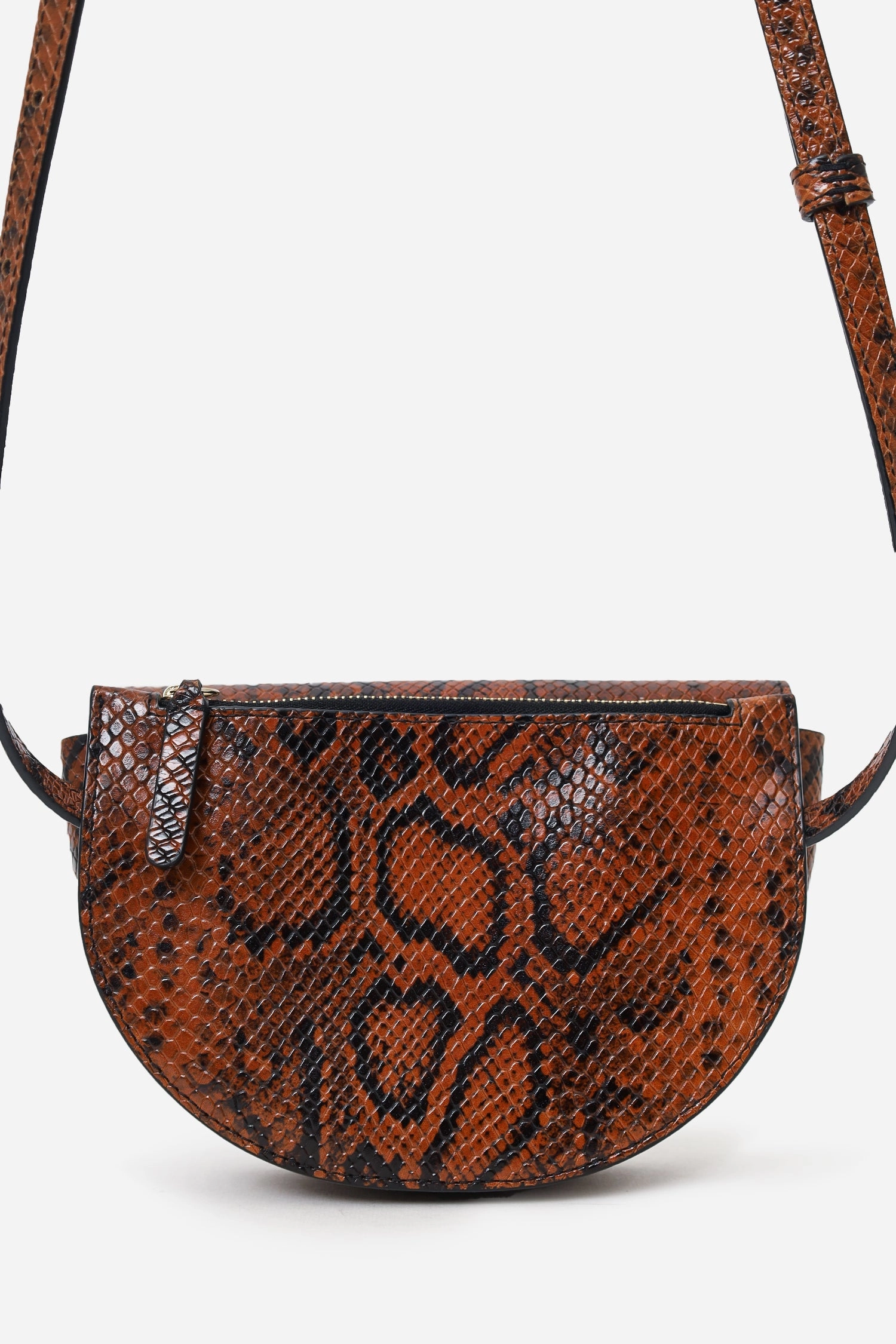 Wandler Brown/Black Croc Embossed Leather Crossbody