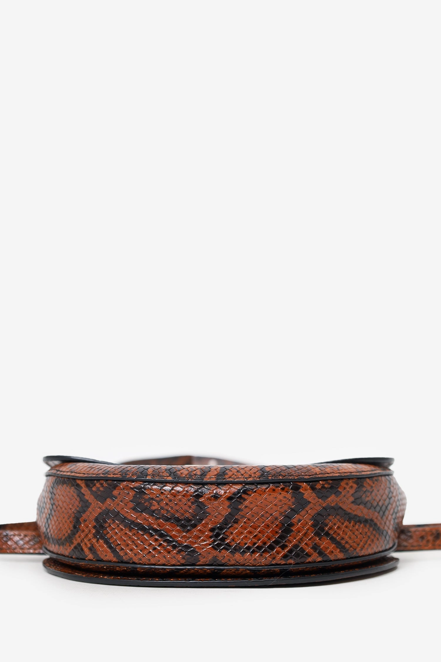Wandler Brown/Black Croc Embossed Leather Crossbody