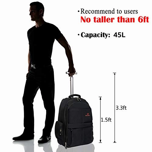 Weishengda 19 Inches Waterproof Wheeled Rolling Backpack For Men And Women Business Laptop Travel