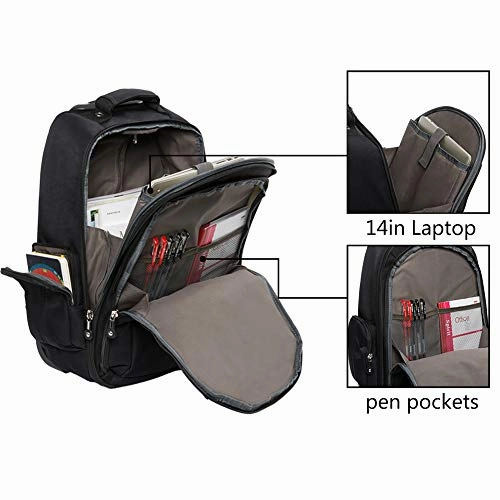 Weishengda 19 Inches Waterproof Wheeled Rolling Backpack For Men And Women Business Laptop Travel