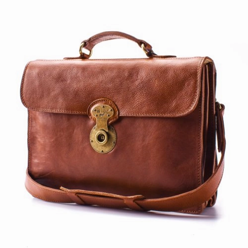 Will Leather Jacques Leather Portfolio Briefcase - Cognac Brown