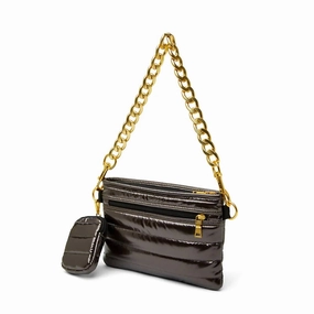 Women Downtown Crossbody Handbag In Dark Mocha Patent