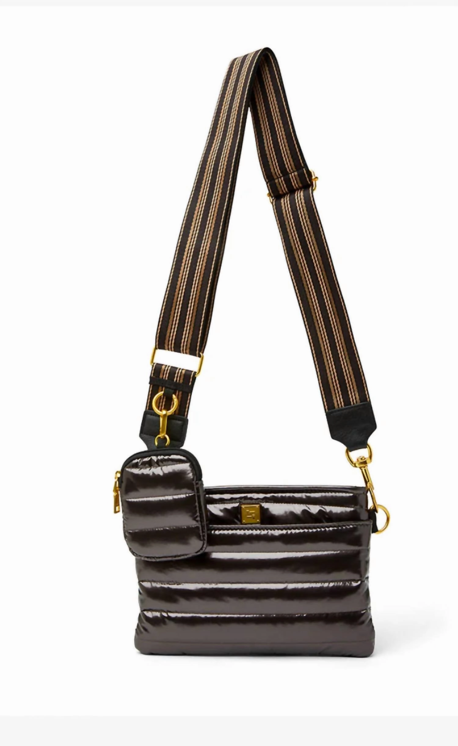 Women Downtown Crossbody Handbag In Dark Mocha Patent