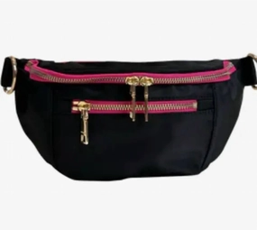 Women Nylon Crossbody Handbag In Black