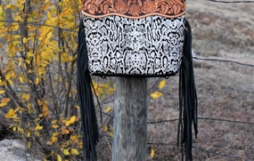 Women's American Python Crossbody Bag In Black Snake