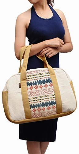 Women'S Ethnic Geometric Pattern-5 Printed Canvas Duffel Travel Bags Was_19
